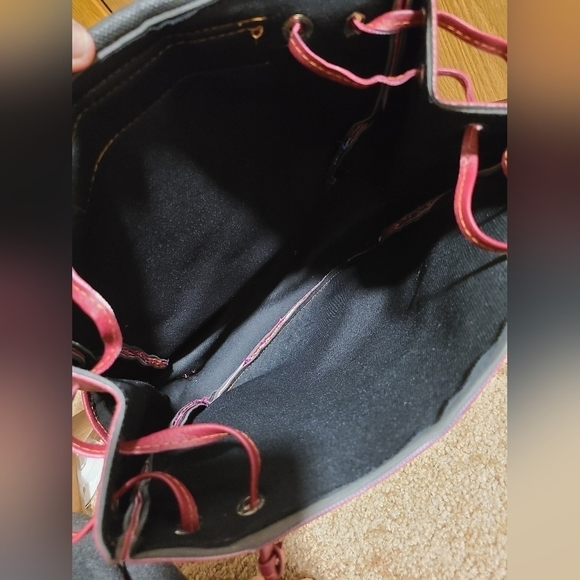 Faux Leather Floral Embroidered Backpack Purse - Picture 7 of 8